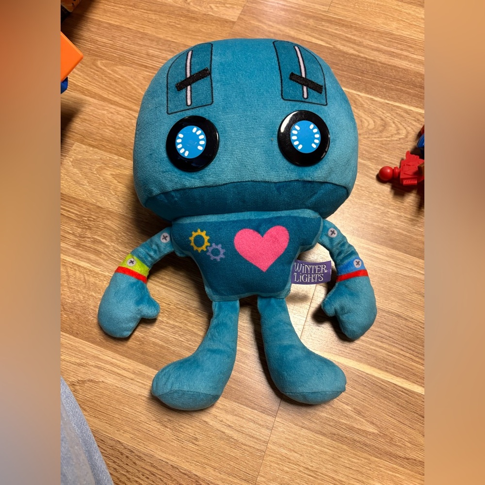Teal Robot Plush Toy